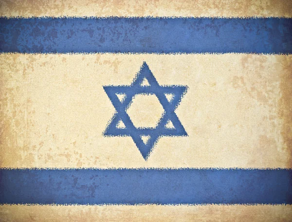 Old grunge paper with Israel flag background — Stock Photo, Image