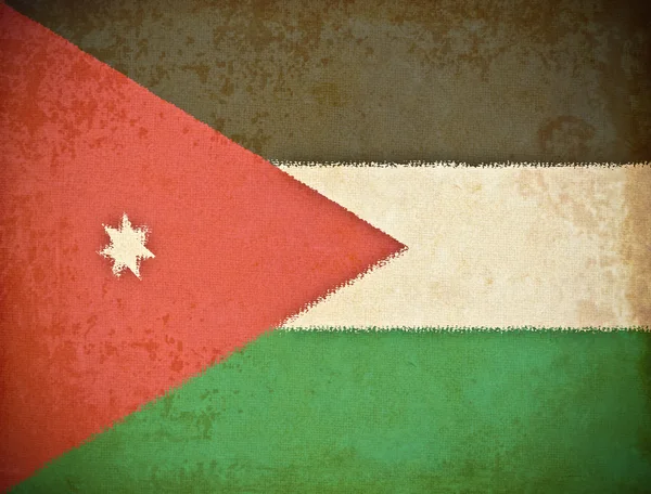 Старая гранж-бумага на фоне флага Иордании — стоковое фото