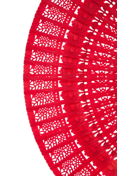Wooden red fan — Stock Photo, Image