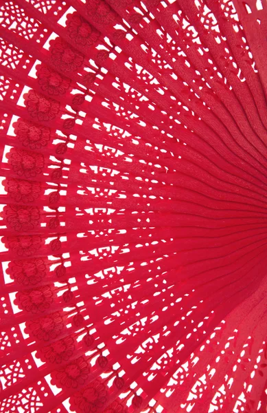 Drewniane wentylator czerwony — Zdjęcie stockowe