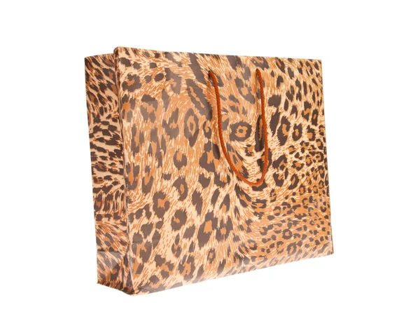Papier boodschappentassen met leopard of jaguar-patroon — Stockfoto