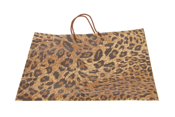 Bolsas de compras de papel con patrón de leopardo o jaguar — Foto de Stock