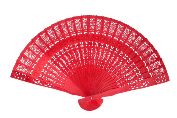 Wooden red fan — Stock Photo, Image