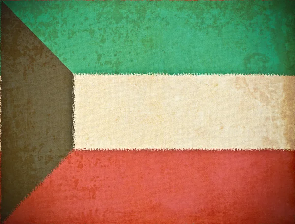 Old grunge paper with Kuwait flag background — Stock Photo, Image