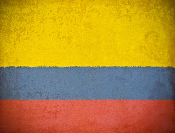 Vecchia carta grunge con sfondo bandiera Colombia — Foto Stock