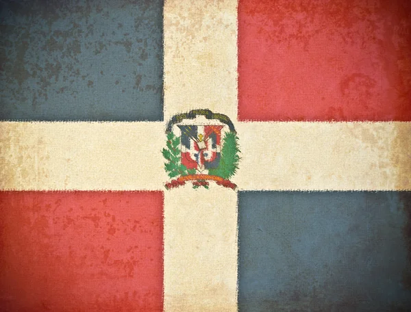 Oud grunge papier met Dominicaanse Republiek vlag achtergrond — Stockfoto