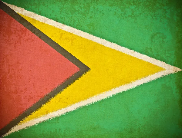 Gamla grunge paper med Guyanas flagga bakgrund — Stockfoto