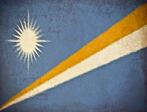 Old grunge paper with Marshall Islands flag background — Stock Photo, Image