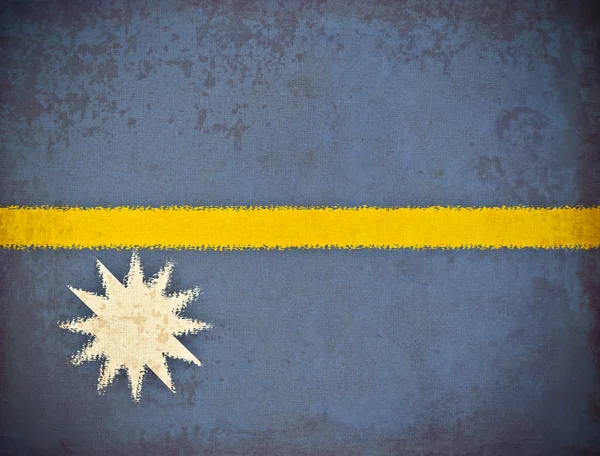 ナウルの旗の背景を持つ古いグランジ紙 — ストック写真