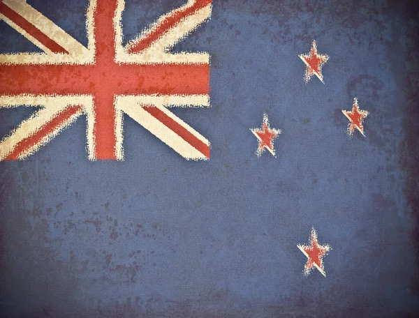 Старая гранж-бумага с фоном флага Новой Зеландии — стоковое фото