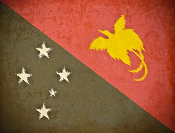 Stary papier tle flaga Papui-Nowej Gwinei — Zdjęcie stockowe