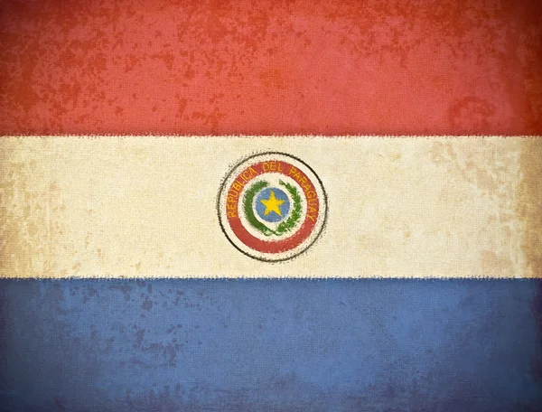 パラグアイの旗の背景を持つ古いグランジ紙 — ストック写真