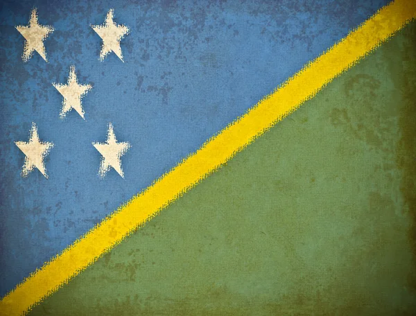 Oud grunge papier met Salomonseilanden vlag achtergrond — Stockfoto