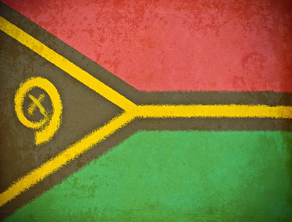 Vieux papier grunge avec fond drapeau Vanuatu — Photo