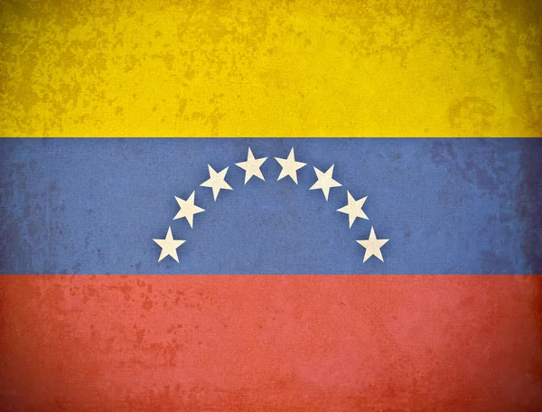 stock image Old grunge paper with Venezuela flag background