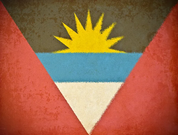 Antigua ve barbuda bayrağı geçmişi olan eski bir grunge kağıt — Stok fotoğraf