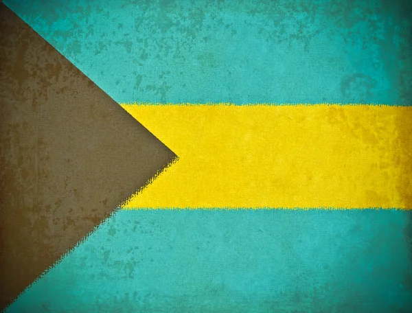 Altes Grunge Papier mit Bahamas Flagge Hintergrund — Stockfoto