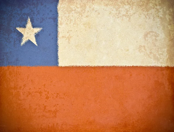 Papel grunge velho com fundo bandeira do Chile — Fotografia de Stock