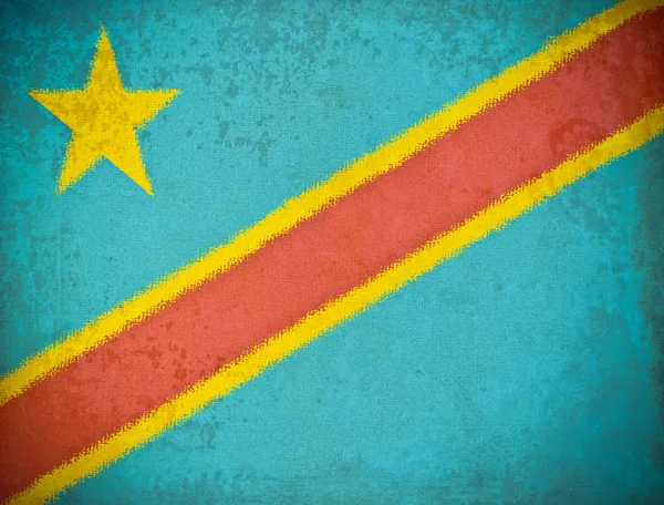Papel grunge velho com bandeira da República Democrática do Congo de volta — Fotografia de Stock