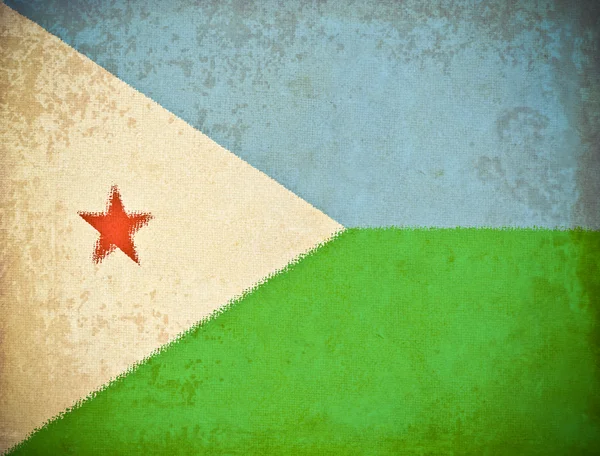 Papel grunge velho com fundo bandeira Djibouti — Fotografia de Stock