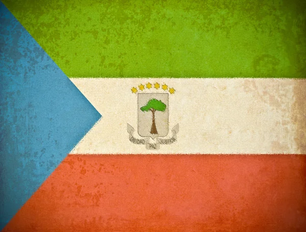 Papel grunge velho com fundo da bandeira da Guiné Equatorial — Fotografia de Stock