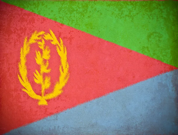 Gamla grunge paper med Eritreas flagga bakgrund — Stockfoto