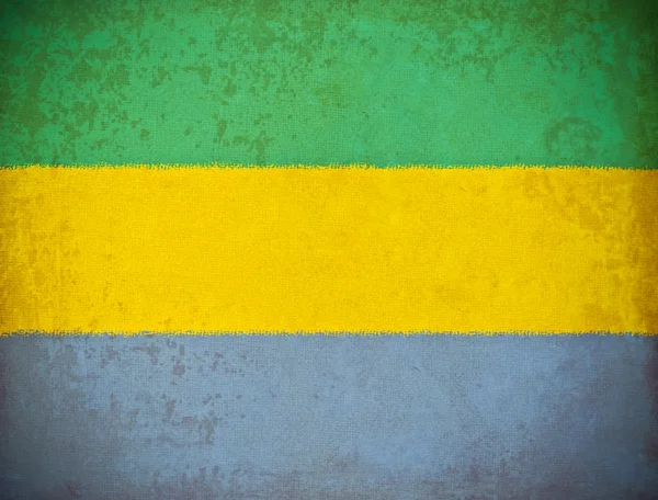 Gamla grunge paper med Gabons flagga bakgrund — Stockfoto