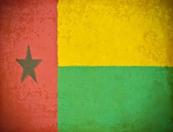 Starý papír grunge s pozadím vlajky Guineje-Bissau — Stock fotografie