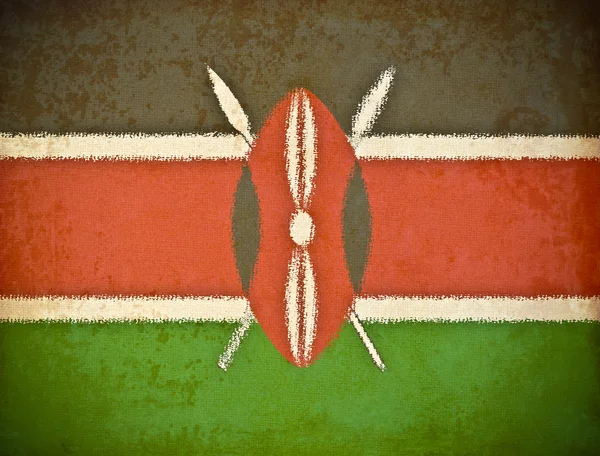 Papel grunge velho com fundo bandeira do Quênia — Fotografia de Stock