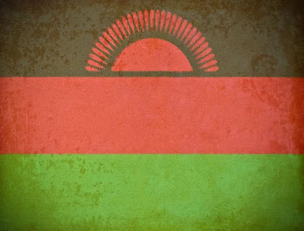 Стара гранж папір з фоном прапор Малаві — стокове фото