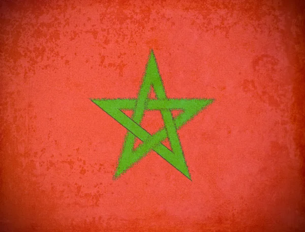 Old grunge paper with Morocco flag background — Stock Photo, Image