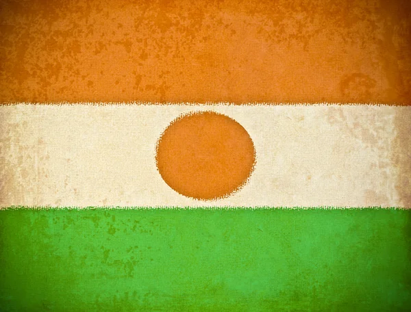 Vecchia carta grunge con sfondo bandiera Niger — Foto Stock