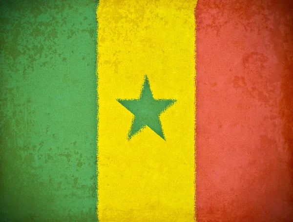 Starý papír grunge s pozadím Senegalská vlajka — Stock fotografie