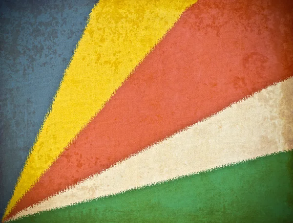 Altes Grunge-Papier mit Seychellen-Flagge Hintergrund — Stockfoto