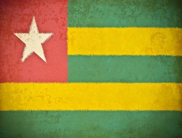 Viejo papel grunge con fondo de la bandera de Togo — Foto de Stock