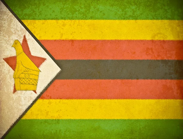 Vecchia carta grunge con sfondo bandiera Zimbabwe — Foto Stock