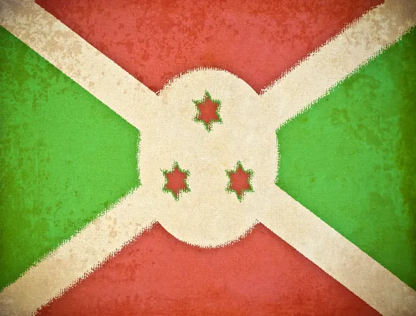 Vecchia carta grunge con sfondo bandiera Burundi — Foto Stock