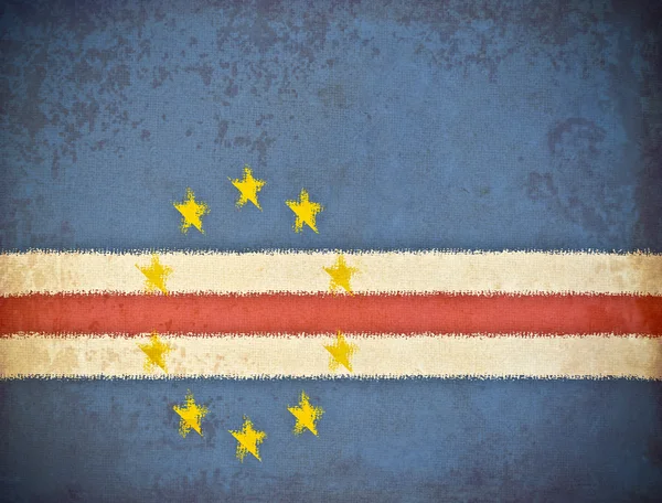 Oud grunge papier met Kaapverdië vlag achtergrond — Stockfoto