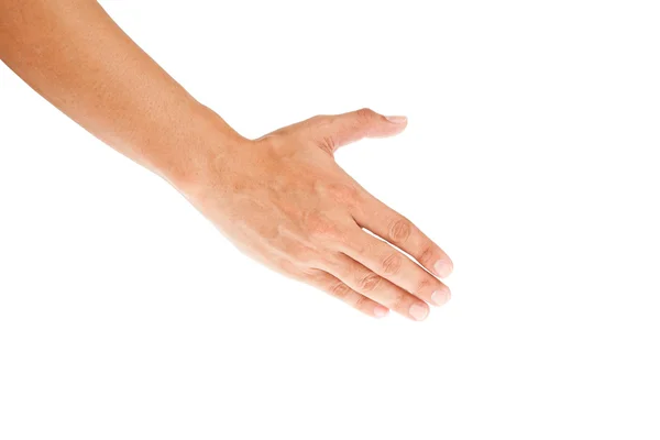 Рукопожатие на белом — стоковое фото