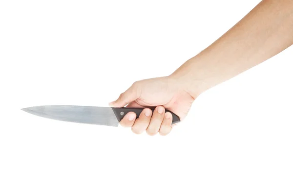 Сталевий ніж і рука — стокове фото