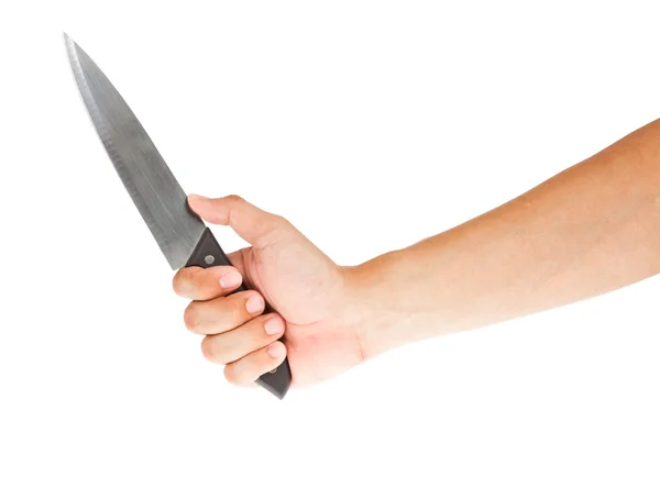 Messer und Hand aus Stahl — Stockfoto