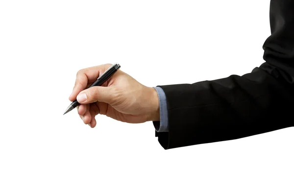 Businessman writing and pen Royalty Free Stock Photos
