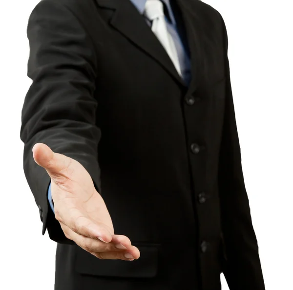 Homem de negócios bem sucedido, gesto aperto de mão — Fotografia de Stock