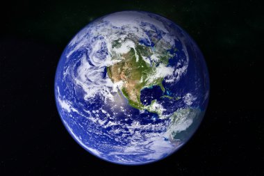 Planet Earth in galaxy space clipart