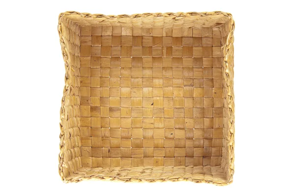 Inside wicker basket isolated top view — Stock Photo, Image