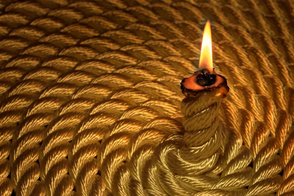 Kerze aus Seil — Stockfoto