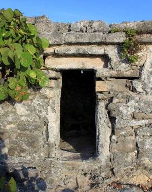 Entrance to the ancient Mayan house clipart