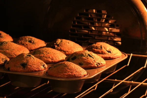 stock image Freshly baked muffins in stove