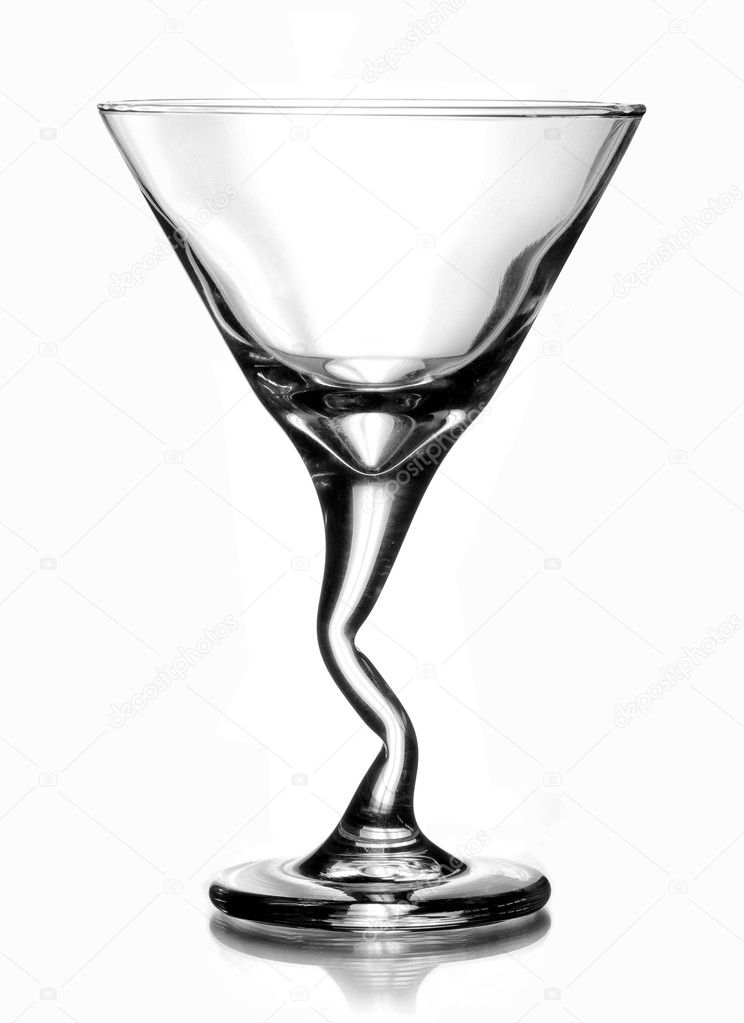 Empty Martini Cocktail Glass isolated