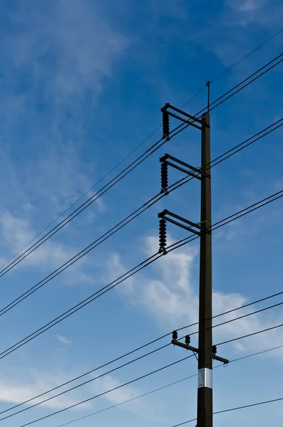 Power line in evening — Stock Photo, Image